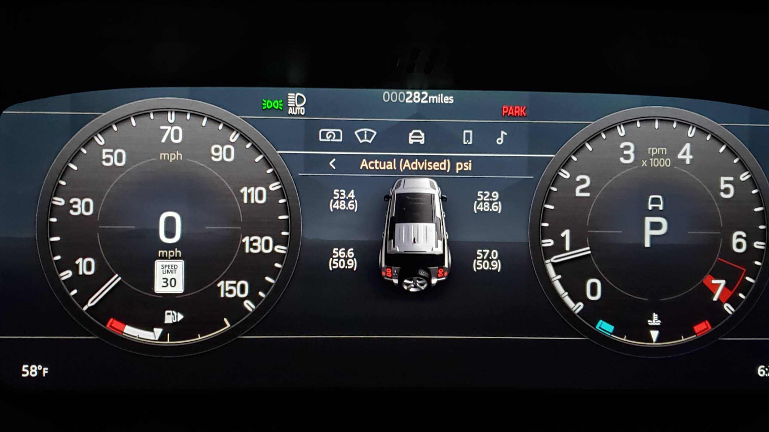 Digital dash layout